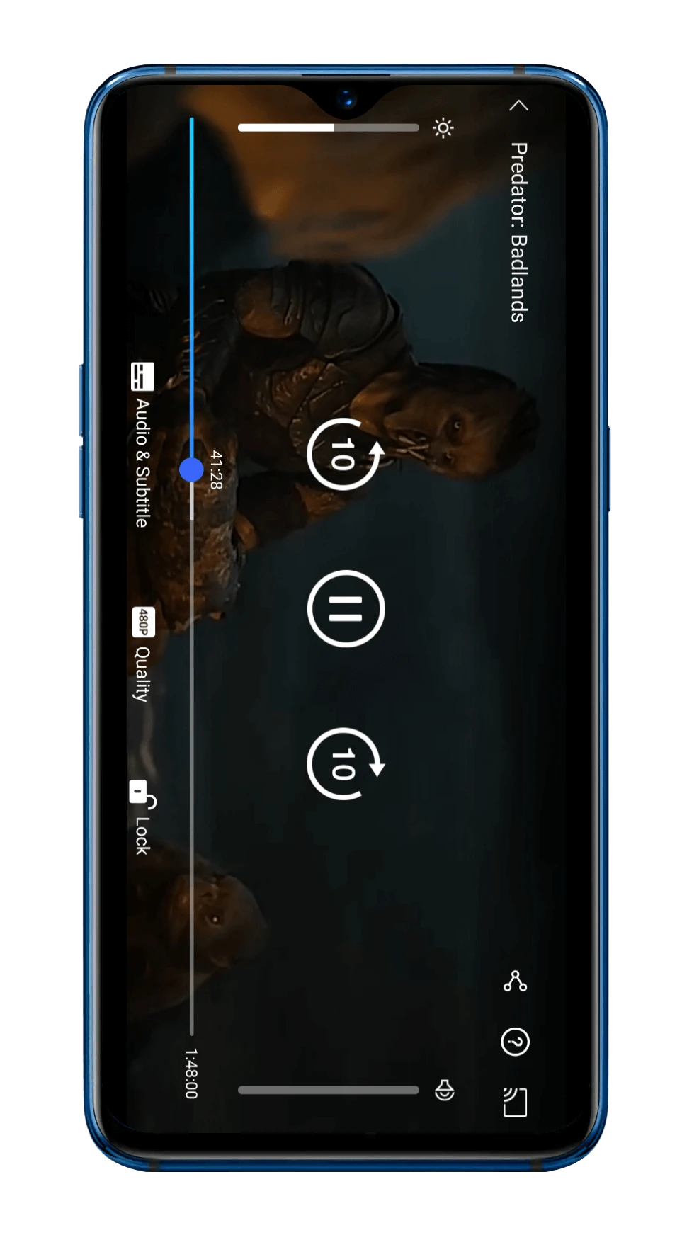 Youcine 1.11.0 APK aberto em um celular Android antigo