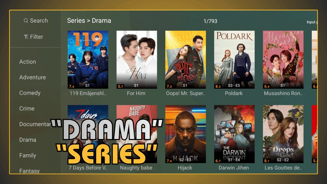 Séries de drama no YouCine APK