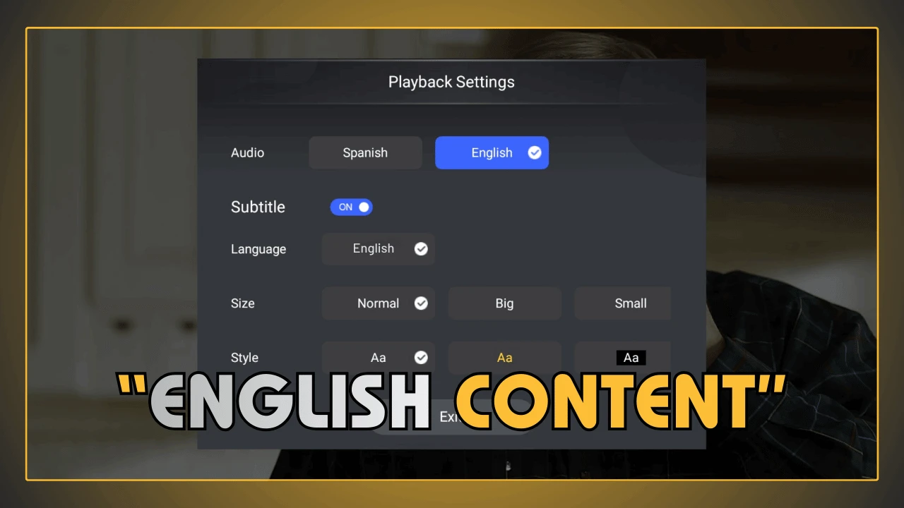 Conteúdo em inglês no YouCine APK