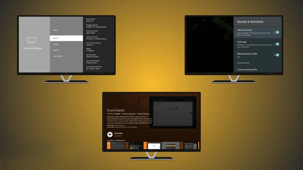 Youcine APK Android TV rodando na tela grande de uma smart TV
