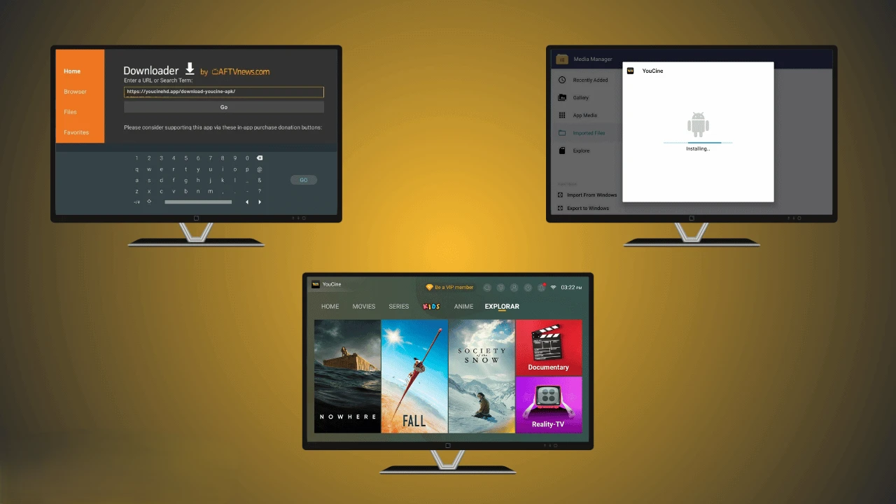 Youcine APK Fire Stick instalado em um Amazon Fire TV Stick