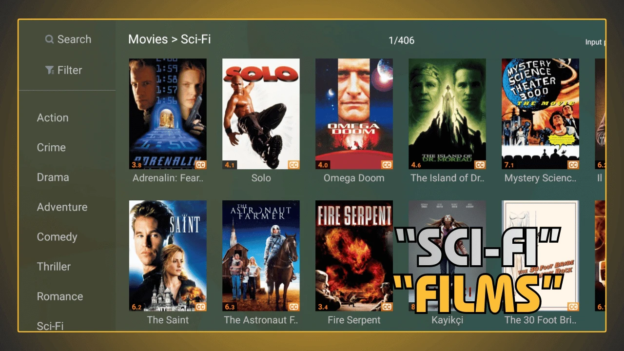 Filmes de ficção científica no YouCine APK